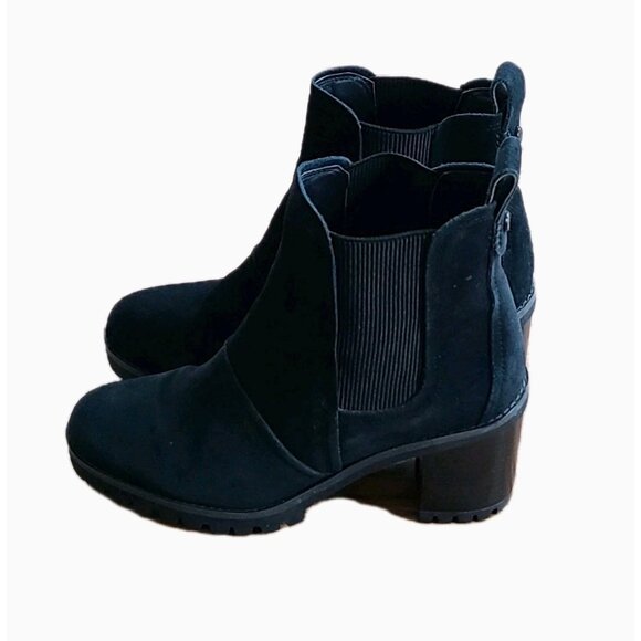 UGG Hazel Black Suede Chelsea Boots 6.5 Womens Waterproof Lug Sole Ankle Bootie - Picture 6 of 16